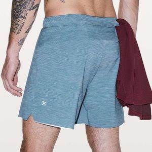 Lululemon Surge Short Heather Allover Blue Cast Utility Blue